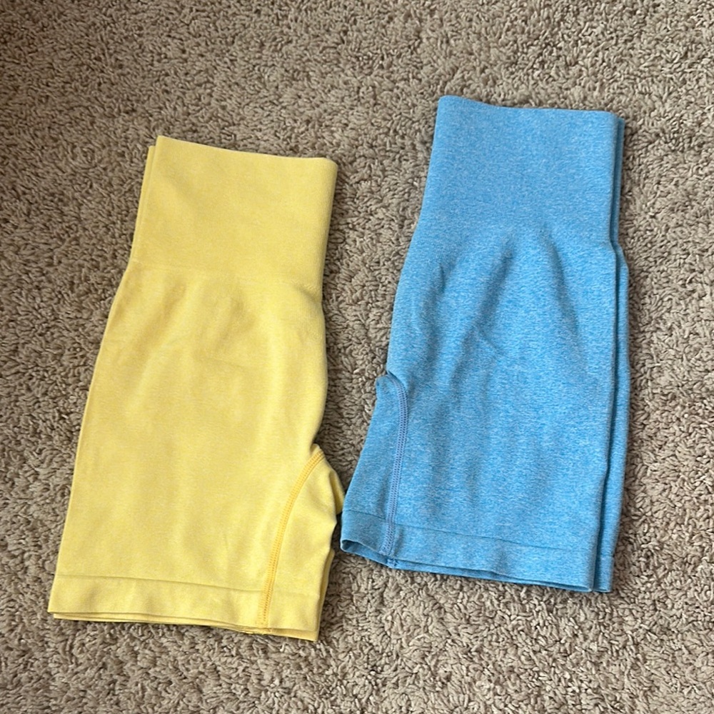 Yellow and Blue Bike Shorts